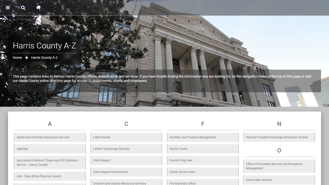 Harris County A-Z | Harris County | Texas